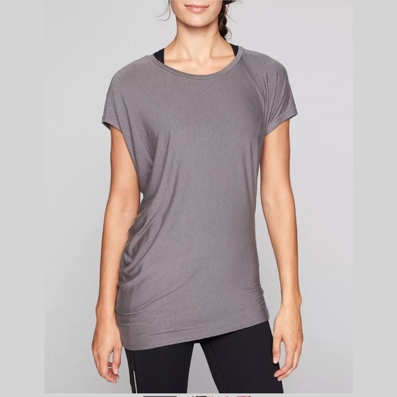 Athleta Tops - Athleta Threadlight Dark Grey Short Sleeve Size XS